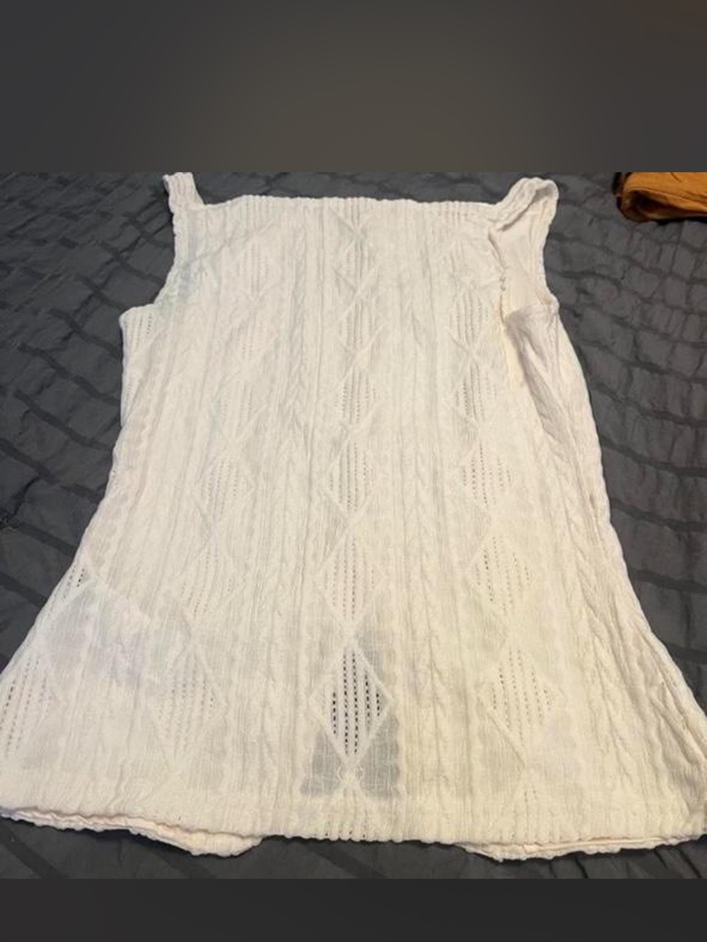 Button-Front Cream Knit Tank Top - Picture 3 of 3
